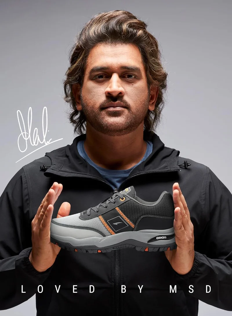 أسيان حذاء رياضي رمادي برتقالي للرجال والأولاد