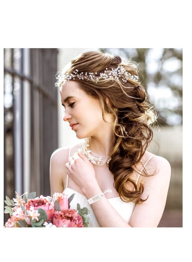 الدجاجة الطرف مجموعة سوار ، سوار أبيض + 10 فريق الوردي سوار الزفاف ، وارتفع الذهب النقش ، تنطبق على حفلة واحدة ، الزفاف الزفاف دش الديكور ، دش الزفاف - Image 4