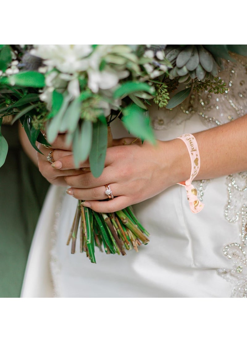 الدجاجة الطرف مجموعة سوار ، سوار أبيض + 10 فريق الوردي سوار الزفاف ، وارتفع الذهب النقش ، تنطبق على حفلة واحدة ، الزفاف الزفاف دش الديكور ، دش الزفاف - Image 5