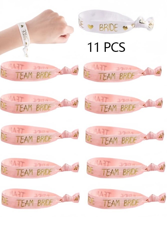 الدجاجة الطرف مجموعة سوار ، سوار أبيض + 10 فريق الوردي سوار الزفاف ، وارتفع الذهب النقش ، تنطبق على حفلة واحدة ، الزفاف الزفاف دش الديكور ، دش الزفاف - Image 1