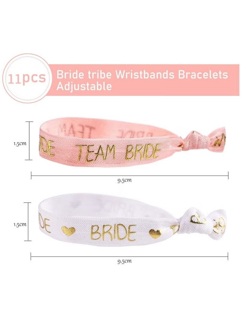 الدجاجة الطرف مجموعة سوار ، سوار أبيض + 10 فريق الوردي سوار الزفاف ، وارتفع الذهب النقش ، تنطبق على حفلة واحدة ، الزفاف الزفاف دش الديكور ، دش الزفاف - Image 2