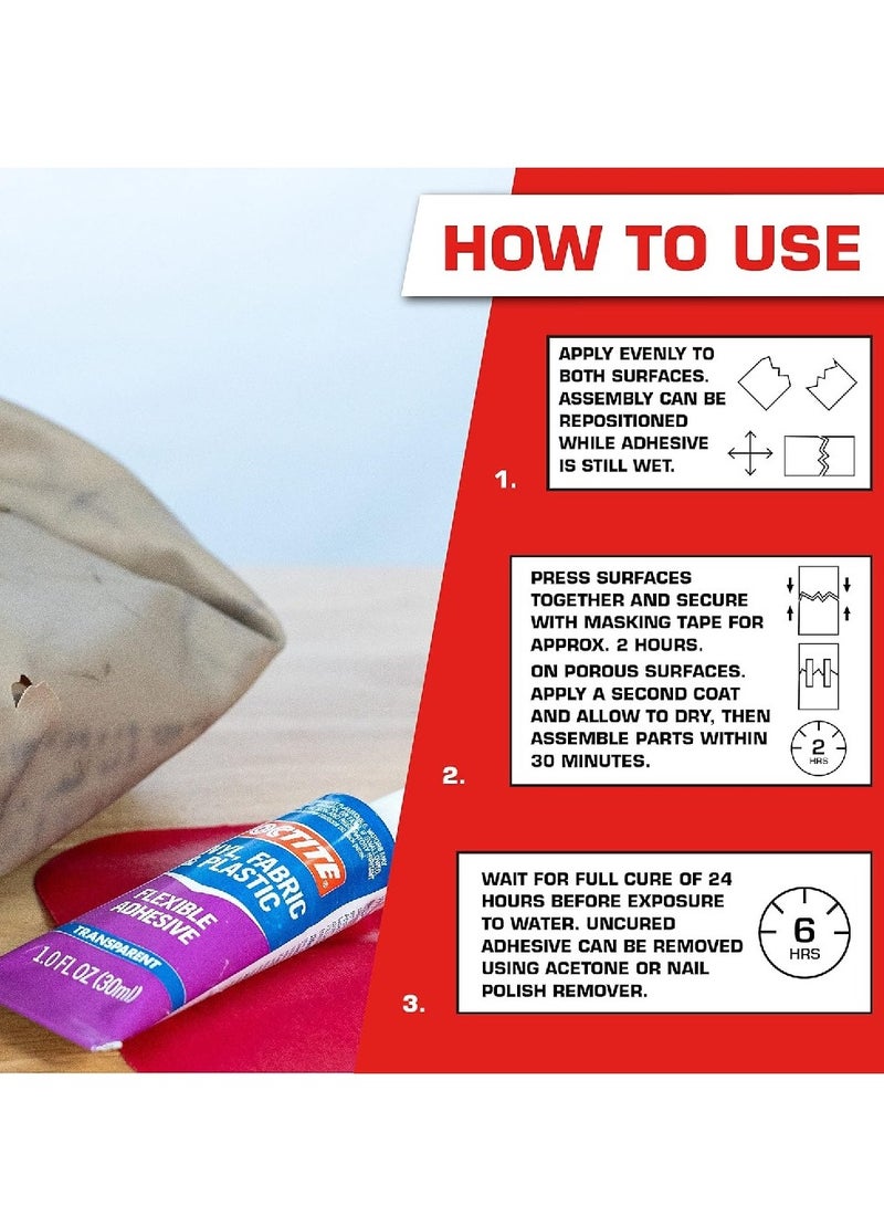 Loctite Vinyl, Fabric & Plastic Adhesive - Clear, Flexible Bond - Image 4