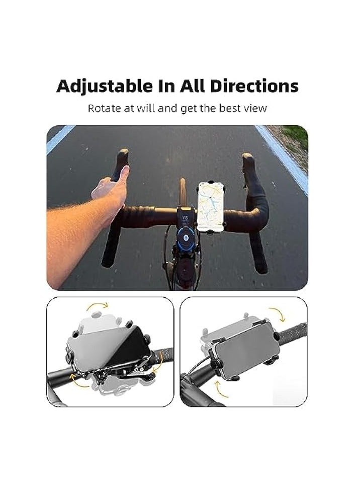 erorex Bike Phone Mount Holder Motorcycle Phone Mount for Handlebar Accessories Compatible with iPhone 13 13 Pro Max 11, Galaxy and Other 4.1-6.8 Inches Cellphones (Black) - Image 3