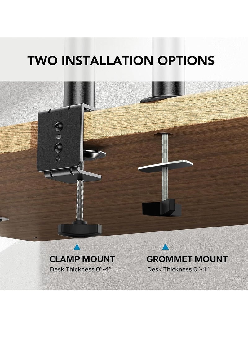 Dual Monitor Stand, Fully Adjustable 15" to 30" for Computer and Laptop Screens, Steel Monitor Stand with Grommet Option, Fits Laptops up to 17", Max 22lbs Each - Image 5