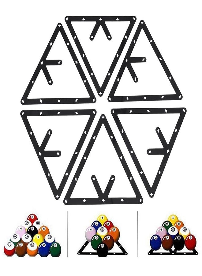 Luatoxry Magic Rack 8 9 10 Ball 57mm, 6Pcs Magic Pool Table Ball Holder, Film Billiards Magic Ball Rack Triangle, Black Billiard Rack Sheet for Pool Halls, Individual, 9.4x9.4in - Image 2