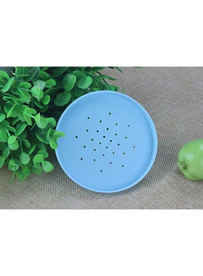 SYBL حاوية بودرة التلك فارغة للتخزين 1 قطعة مع مصفاة ووسائد بودرة لصندوق مكياج بودرة فضفاضة لحفظها في المنزل والسفر (أزرق) - Image 5