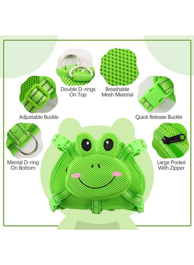 IDOMIK Dog Backpack - No-Pull Dog Harness for Small to Medium Dogs - Adjustable, Perfect for Traveling, Camping, & Hiking - Frog Print - Image 3