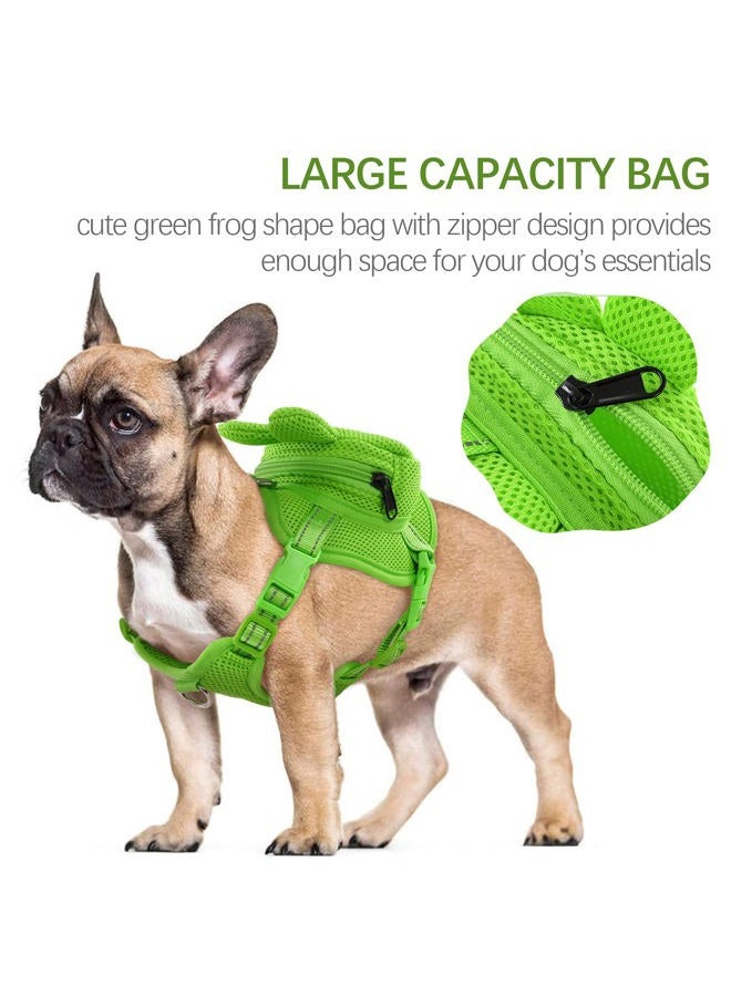 IDOMIK Dog Backpack - No-Pull Dog Harness for Small to Medium Dogs - Adjustable, Perfect for Traveling, Camping, & Hiking - Frog Print - Image 2