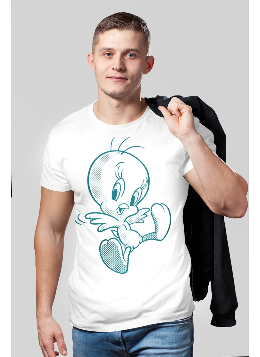 روك اند رول Cheerful Bird White Men's T-Shirt