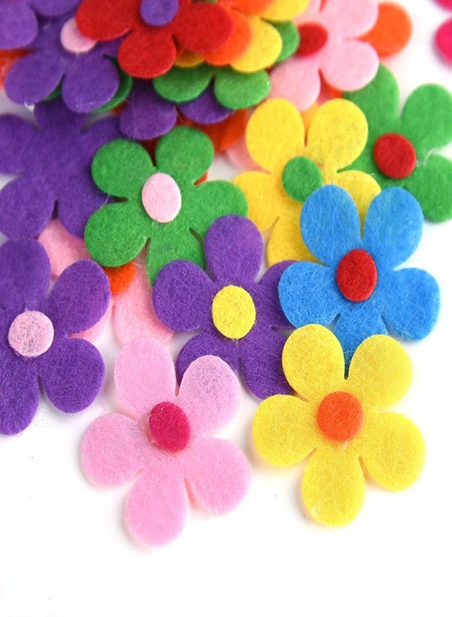 Coopay 120 Pieces Felt Flowers Fabric Flower Embellishments Assorted Colors for DIY Crafts - Image 4