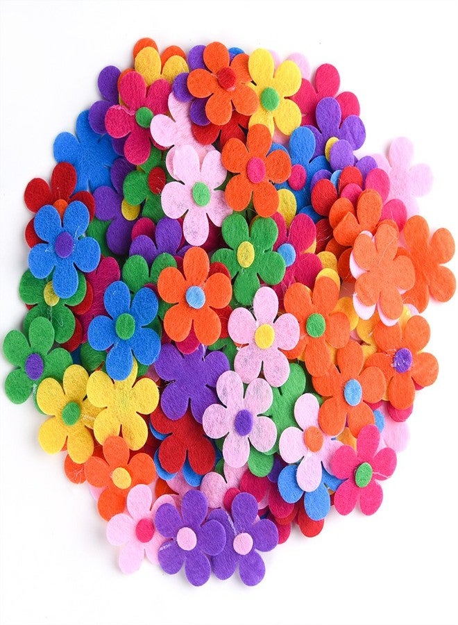 Coopay 120 Pieces Felt Flowers Fabric Flower Embellishments Assorted Colors for DIY Crafts - Image 1