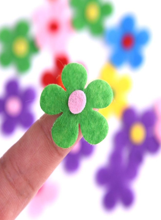 Coopay 120 Pieces Felt Flowers Fabric Flower Embellishments Assorted Colors for DIY Crafts - Image 5