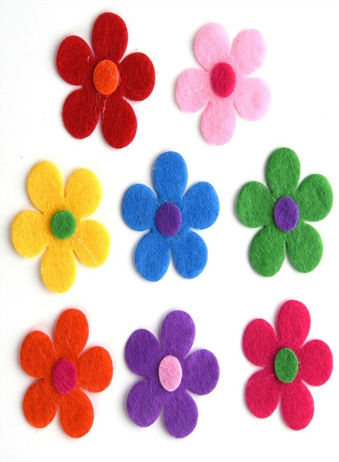 Coopay 120 Pieces Felt Flowers Fabric Flower Embellishments Assorted Colors for DIY Crafts - Image 2