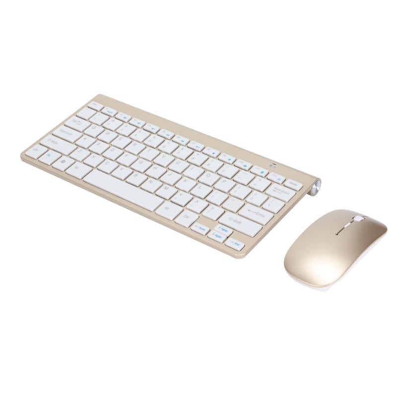 Wireless 2.4G Ultraslim Portable Keyboard Mouse Combo - Ergonomic Design Wearproof Silver Set for Windows Macbook Notebook Desktop - Image 5