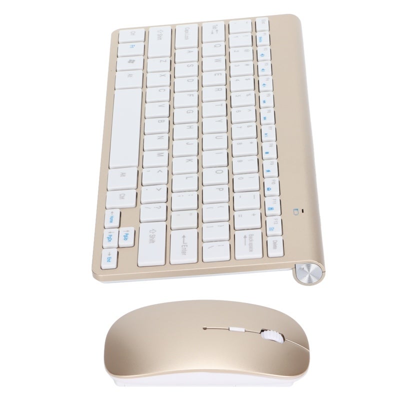 Wireless 2.4G Ultraslim Portable Keyboard Mouse Combo - Ergonomic Design Wearproof Silver Set for Windows Macbook Notebook Desktop - Image 1