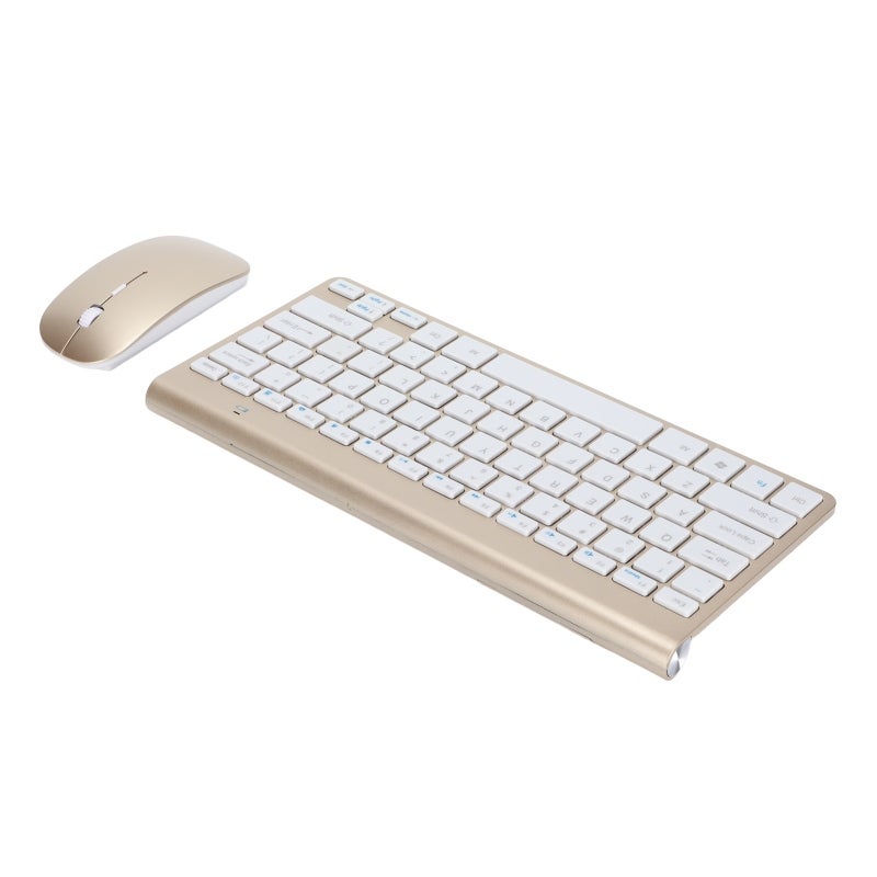 Wireless 2.4G Ultraslim Portable Keyboard Mouse Combo - Ergonomic Design Wearproof Silver Set for Windows Macbook Notebook Desktop - Image 2