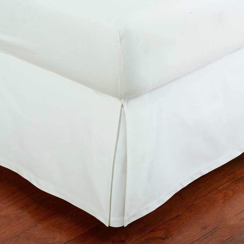 Linen Plus Full Size Luxury Tailored Bed Skirt 14" Drop Pleated Styling Dust Ruffled Solid White New