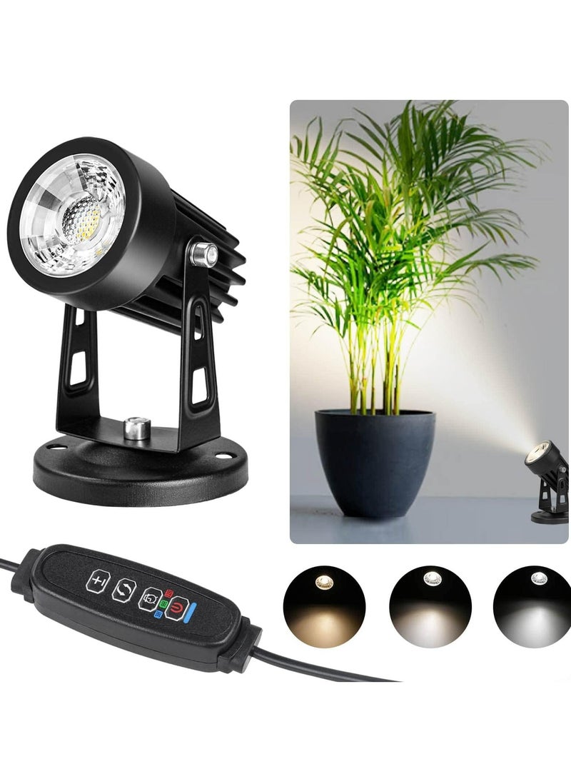 CMGTYYD LED Spot Lights Indoor Uplighting - 3W USB Powered Floor Spot Lights Uplights Indoor Accent Light for Plants with 3 Color Lighting Modes & Auto On/Off Timer Function(3h,6h,9h), (Black) - Image 1