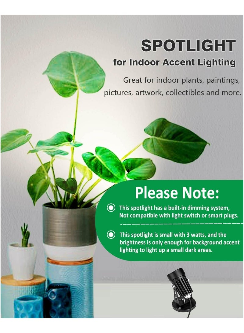 CMGTYYD LED Spot Lights Indoor Uplighting - 3W USB Powered Floor Spot Lights Uplights Indoor Accent Light for Plants with 3 Color Lighting Modes & Auto On/Off Timer Function(3h,6h,9h), (Black) - Image 4