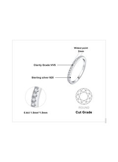 Classic Genuine Moissanite Wedding Rings For Women, Half Eternity 925 Sterling Silver Promise Ring For Her, Round Cut Simulated Diamond Anniversary Band Ring Vvs D-F Size 4 - pzsku/Z648277F21E858193999BZ/45/_/1735214540/c821d215-4ddd-4b0d-9265-a406ff29049e