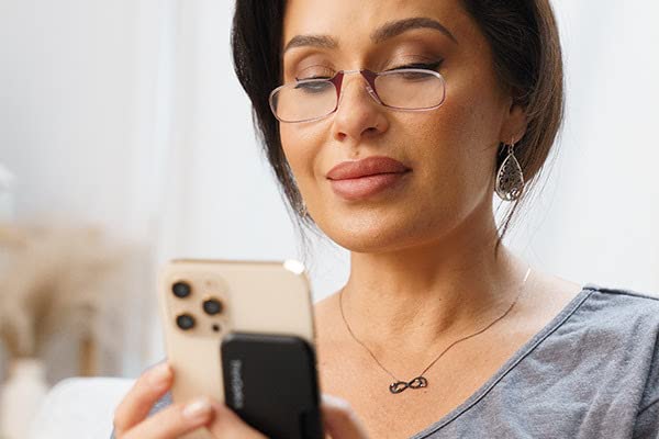 ThinOptics unisex-adult Reading Glasses + Black Universal Pod Case | Blue Frames, 1.00 Strength Readers Blue Frames / Black Case, 44 mm - Image 4