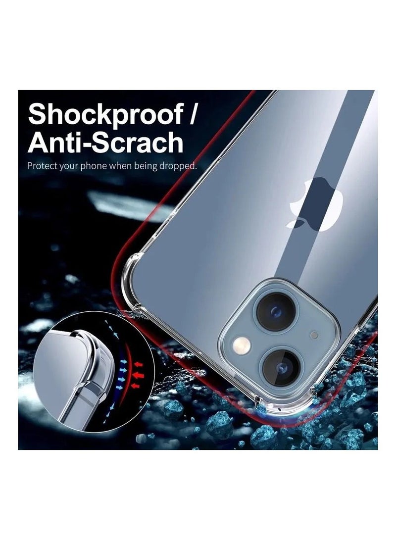كيس جراب شفاف لهاتف ايفون 14 مضاد للإصفرار يدعم الاسلكي مضاد للسقوط مضاد للخدش إمساك مريح يمتص الصدمات (ايفون 14) - Image 2