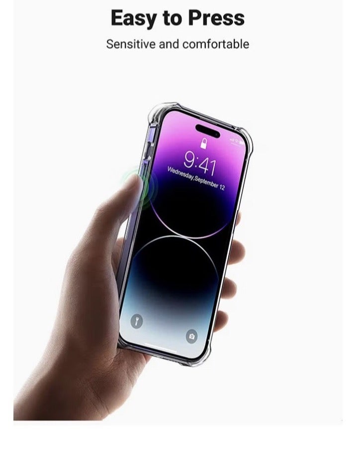 كيس جراب شفاف لهاتف ايفون 14 مضاد للإصفرار يدعم الاسلكي مضاد للسقوط مضاد للخدش إمساك مريح يمتص الصدمات (ايفون 14) - Image 4