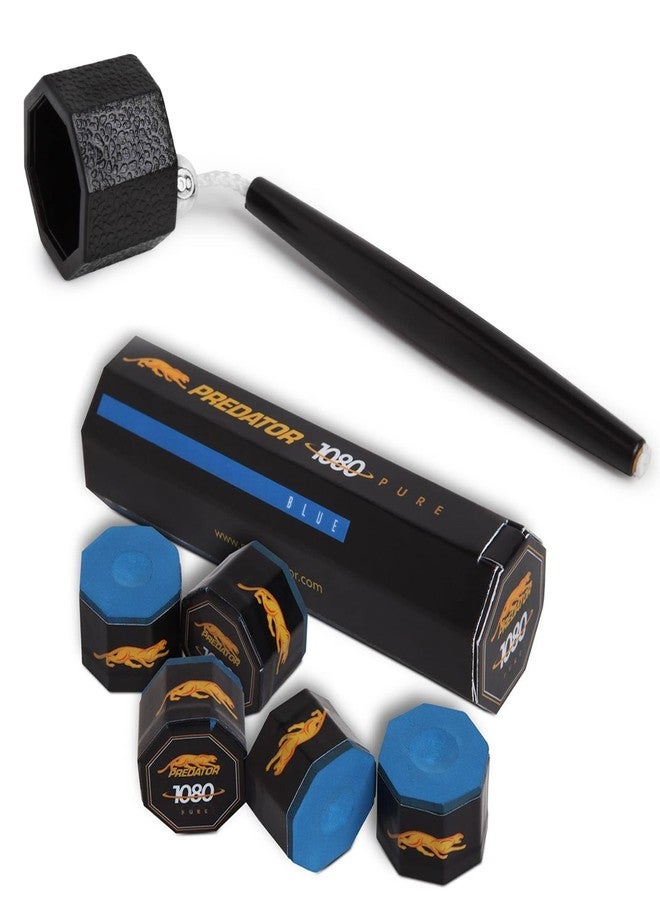 OKKO Octagon Pocket Chalker Billiard Chalk Holder Black + 1 Tube/5 pcs of Predator Chalk - Image 1