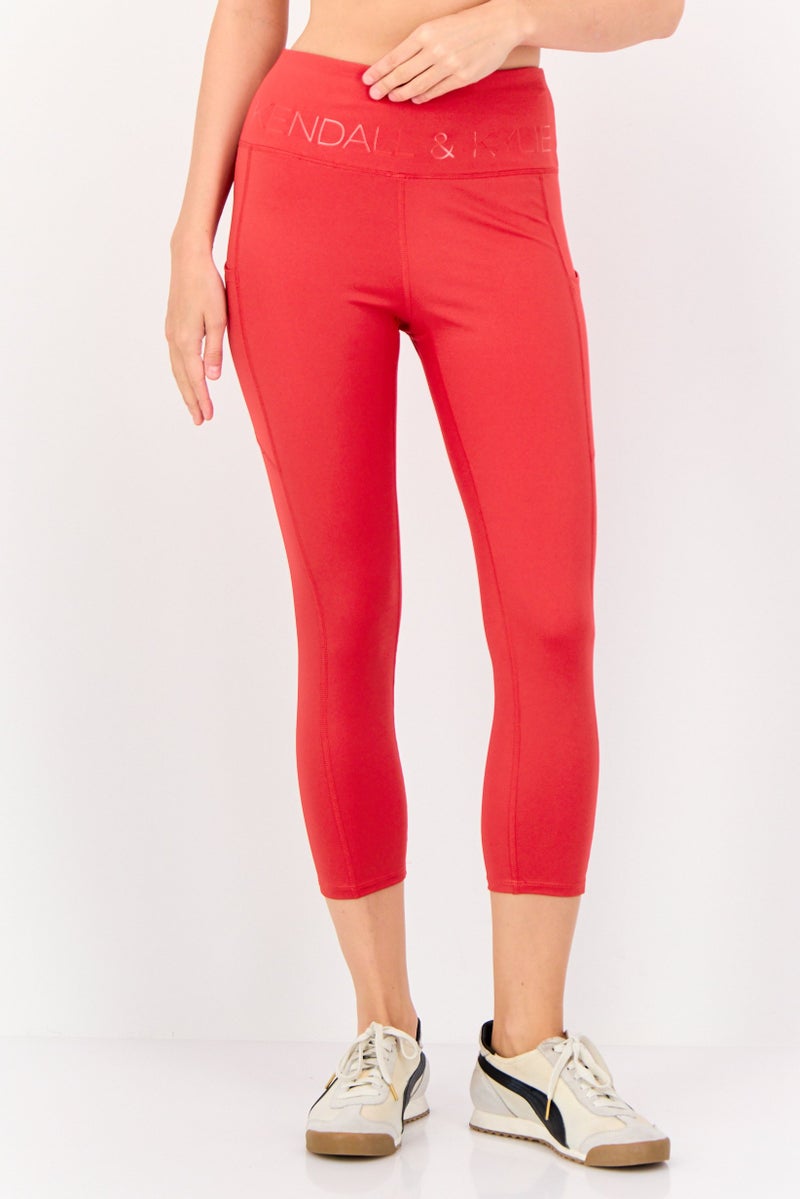 KENDALL + KYLIE Women Sportswear Fit Yoga Tights, Red - Image 1