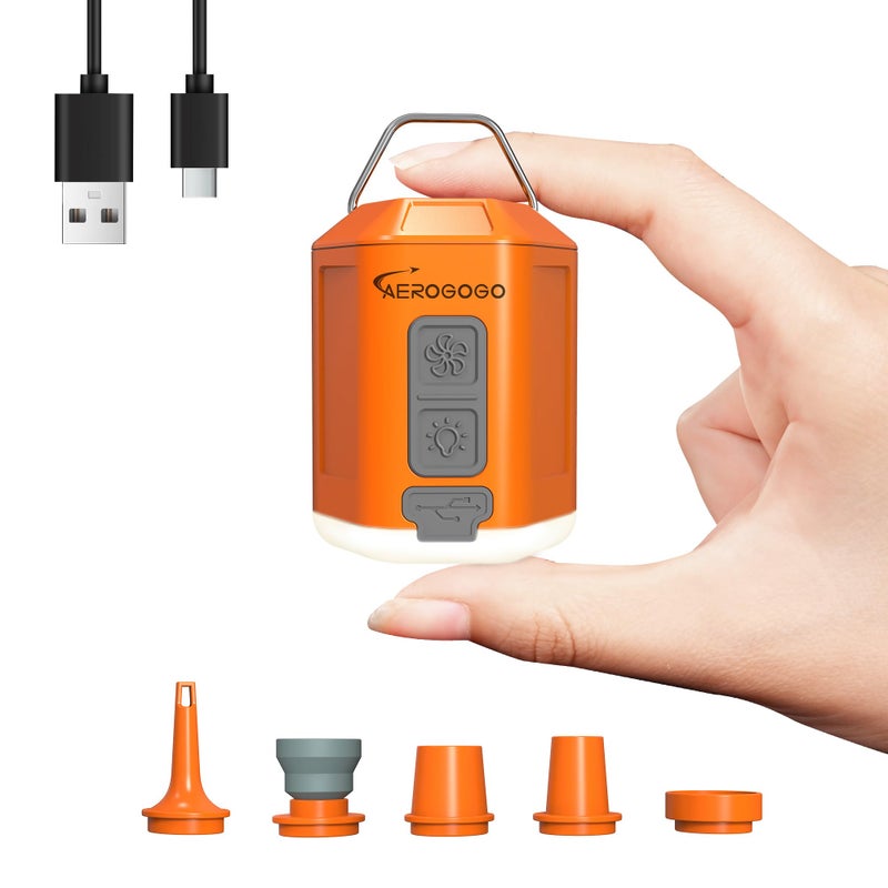 GIGA PUMP Portable Air Pump 4.2kPa Air Pump for Inflatables Rechargeable GIGA PUMP 4 with Camping Light Ultra Air Mattress Pump for Pool Floats, Swimming Rings, Camping Pad, Sleeping Pads - Image 1