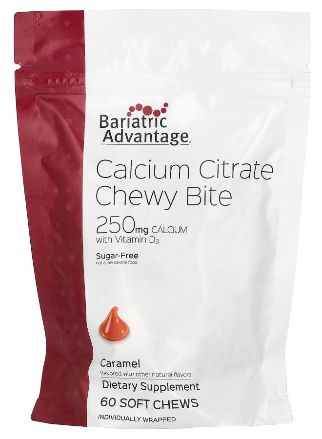 Bariatric Advantage Calcium Citrate Chewy Bite SugarFree Caramel 60 Soft Chews