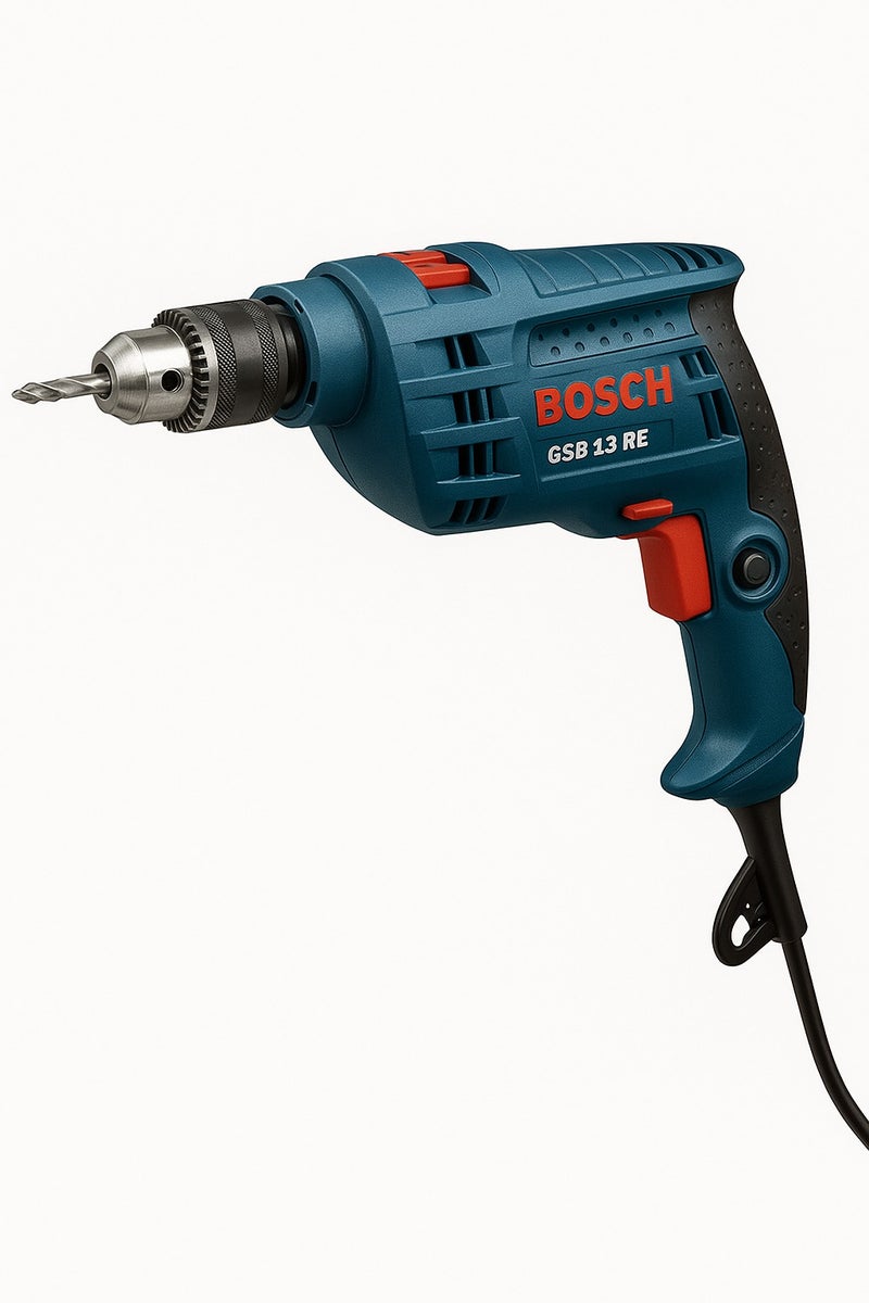 بوش BOSCH GSB 13 RE – دريل كهربائي بمطرقة ورأس 13 مم | قوة مرنة وتوازن مثالي!
