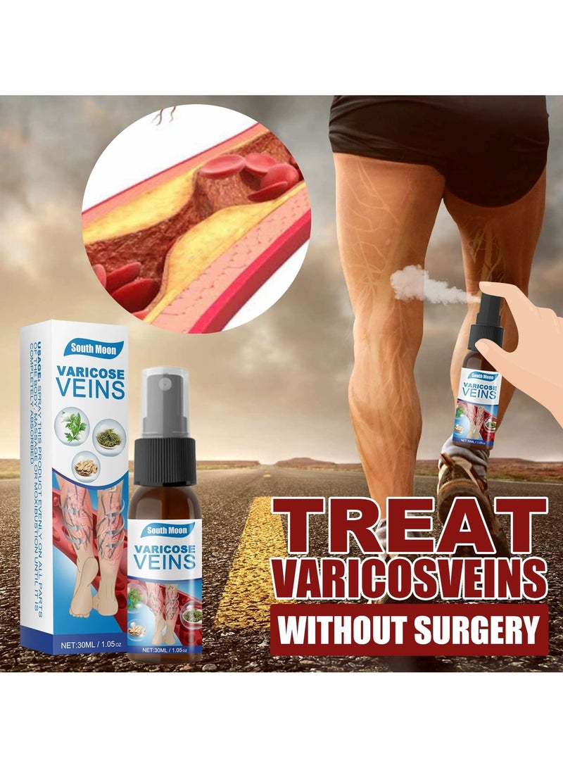 ساوث مون بخاخ تخفيف الأوردة المتعرجة من مكونات نباتية لتهدئة الأوردة البارزة في الساقين واستعادة نعومة البشرة - تركيبة عشبية سريعة الامتصاص لدعم الأوردة المرئي حجم 30 مل/1.05 أونصة - Image 2