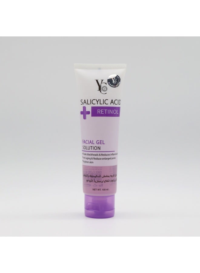 واي سي محلول جل الوجه بحمض الساليسيليك AHA سعة 100 مل