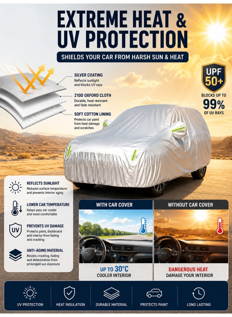 Eworld Jetour Dashing Car Cover 2022–2025 – Waterproof 210D Oxford Cloth Full Car Cover | UV Protection | Windproof | Dustproof | Zipper Door | SUV All-Weather Cover - Image 4