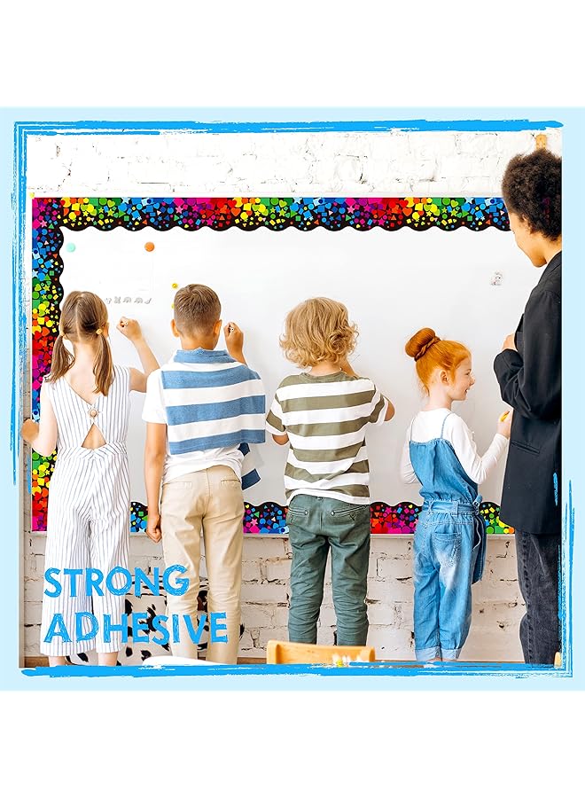 erorex 60 Feet Bulletin Board Borders Self Adhesive Scalloped Confetti Rolled Border Trim Decoration With Strong And Permanent Adhesive For School Classroom Offices Wall Desks Windows Doors - Image 3