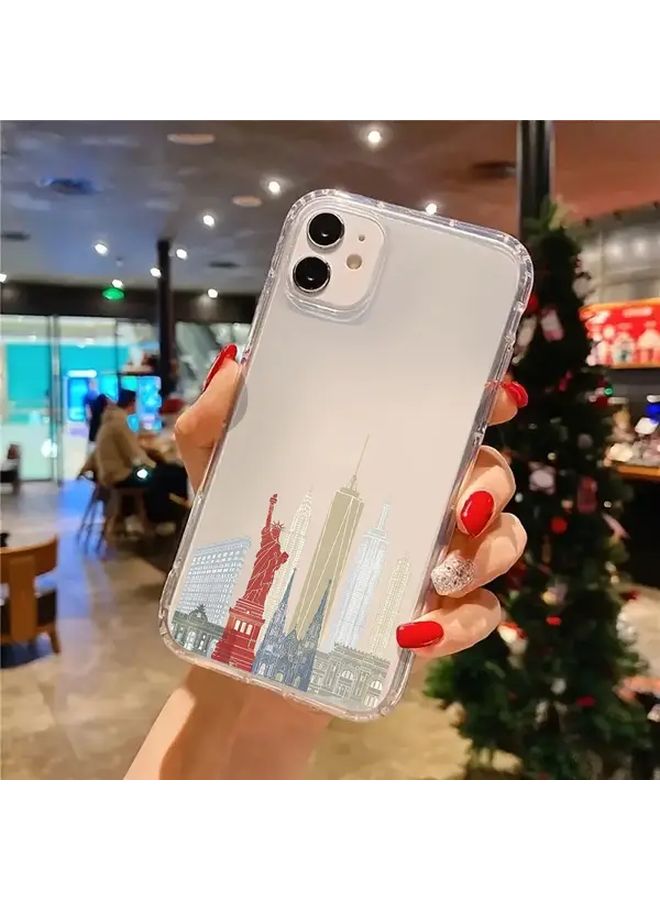 New York Preppy Transparent Phone Case For iPhone 14 Plus Hard Back Soft Bumper - Image 3