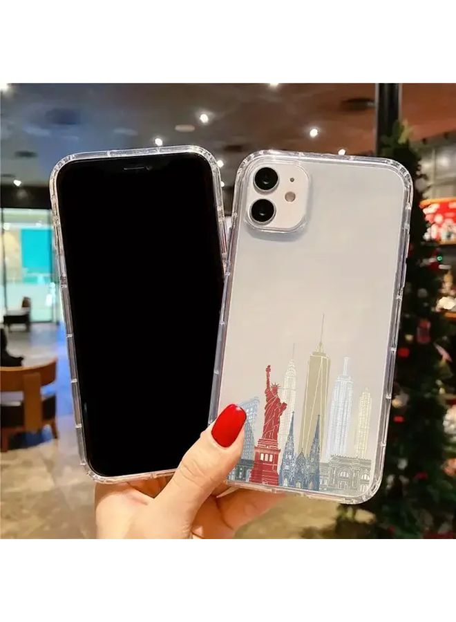 New York Preppy Transparent Phone Case For iPhone 14 Plus Hard Back Soft Bumper - Image 4
