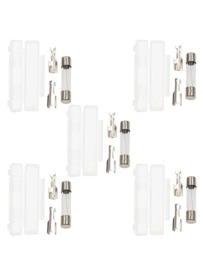 White 20A Glass Fuse Holder Set with 6X30mm Fuse Socket Flip Shell - Image 1