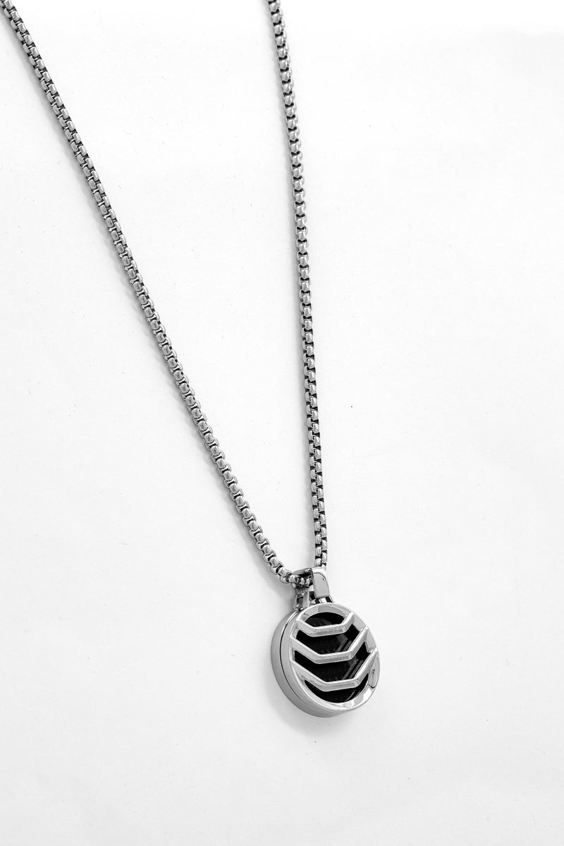 McLaren Men Stainless Steel Stromy Necklace With Pendant, Silver  - Image 1