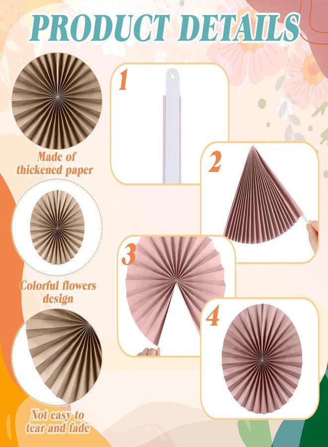 Weekgrat 18 Pcs Boho Hanging Paper Fans Decor Back to School Paper Fans Round Garlands Bulletin Board Classroom Decorations for Party Supplies Classroom Decor - Image 5