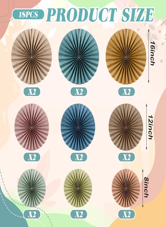 Weekgrat 18 Pcs Boho Hanging Paper Fans Decor Back to School Paper Fans Round Garlands Bulletin Board Classroom Decorations for Party Supplies Classroom Decor - Image 2