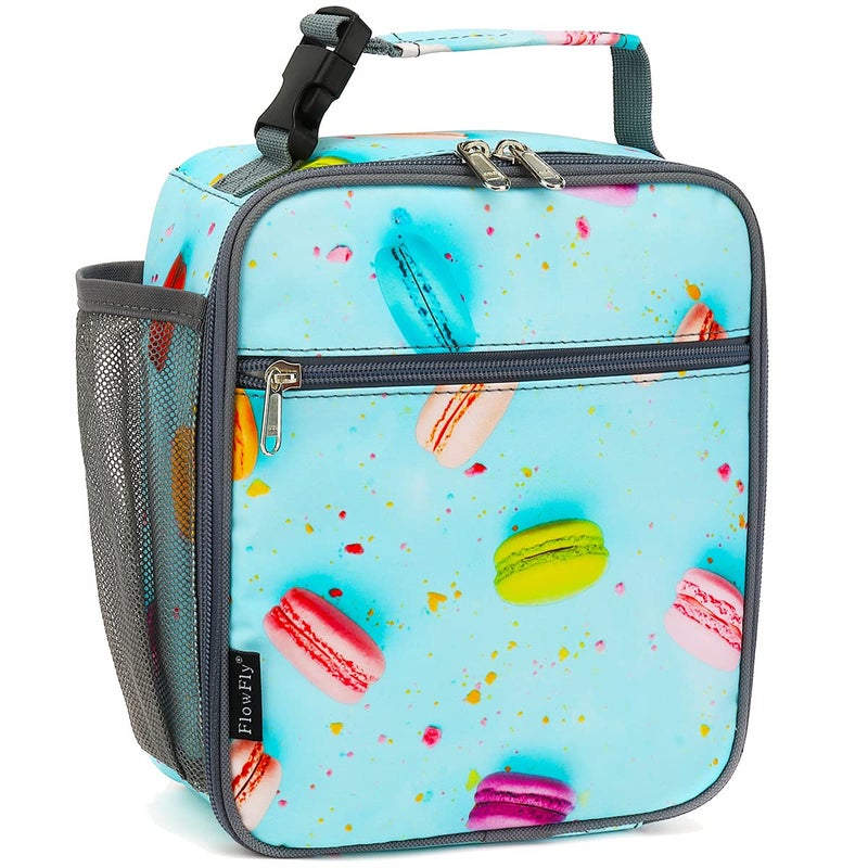 FlowFly Kids Lunch box Insulated Soft Bag Mini Cooler Back to School Thermal Meal Tote Kit for Girls Boys Biscuits