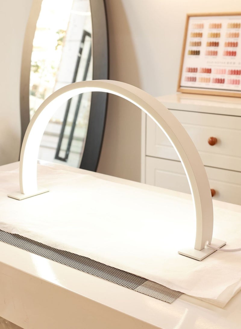 Bukela Half Moon Nail Desk Lamp,Lash Light Led Nail Tech Lamp for Desk,Half Moon Light,Estheticians Table Lamp for Lash Eyelash Extension White,21.5*39cm - Image 1