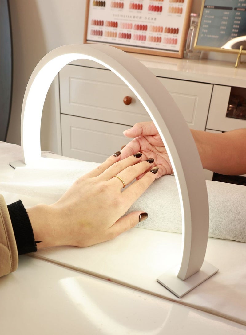 Bukela Half Moon Nail Desk Lamp,Lash Light Led Nail Tech Lamp for Desk,Half Moon Light,Estheticians Table Lamp for Lash Eyelash Extension White,21.5*39cm - Image 2