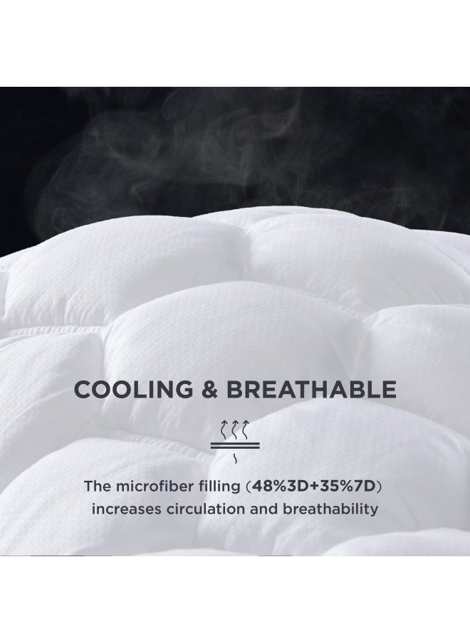 Bedsure - Bedsure Twin XL Mattress Pad 2 Pack - Soft Mattress Topper for College Dorm Essentials, Extra Long Twin Quilted Fitted Mattress Protector Cover with Deep Pocket Fits 8"-21", White, 39x80 Inches - Image 1