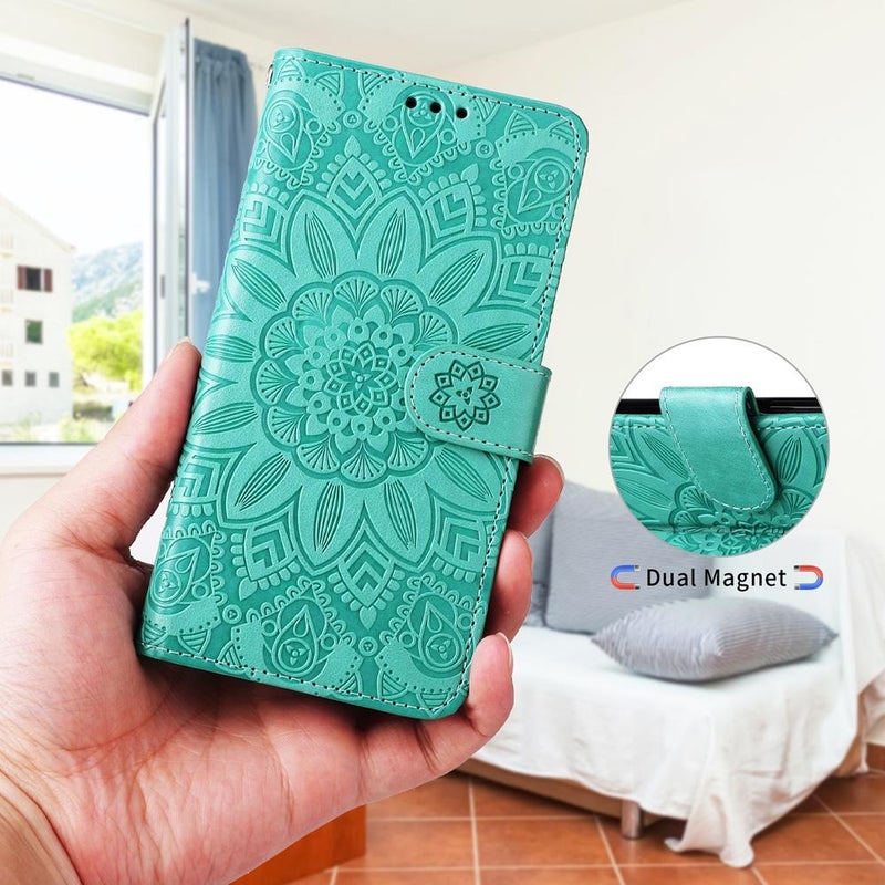 erorex For Tecno Pova 7 4G Embossed Sunflower Leather Phone Case(Green) - Image 5