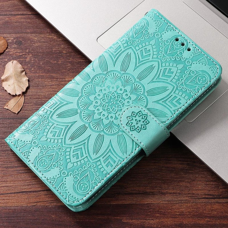 erorex For Tecno Pova 7 4G Embossed Sunflower Leather Phone Case(Green) - Image 2