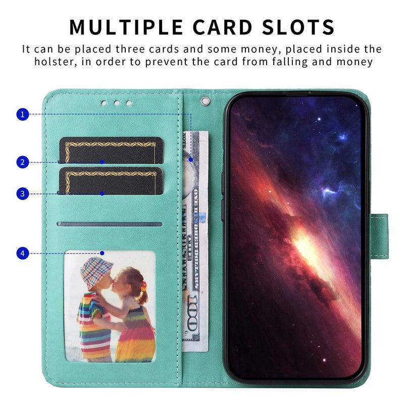 erorex For Tecno Pova 7 4G Embossed Sunflower Leather Phone Case(Green) - Image 3