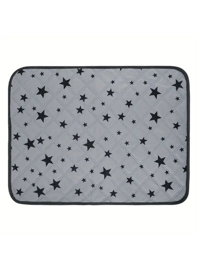 خلفية رمادية نجمة 2 قطعة سادة تدفئة ذاتية للقطط فراش حراري للحيوانات الأليفة عش مريح قابل للغسل - Image 3